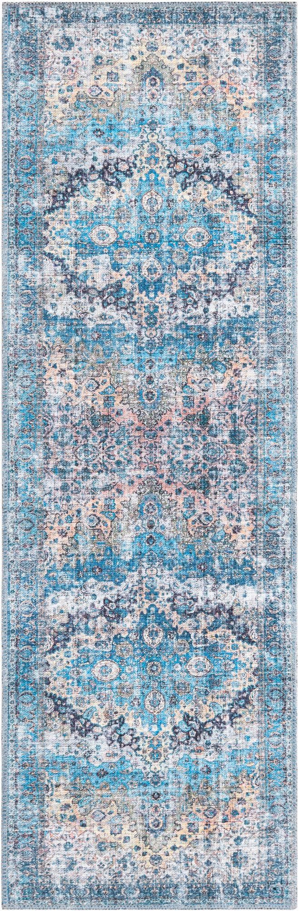 Unique Loom Blue 2' X 5' Mangata Runner - Serene Blue Tone With Durable Construction For Indoor & Outdoor Use Blue  3177721-unique-loom