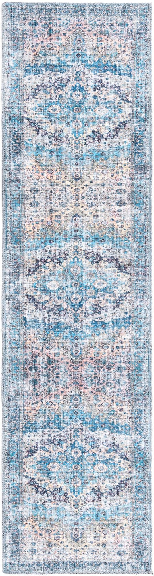 Unique Loom Blue 2' X 5' Mangata Runner - Serene Blue Tone With Durable Construction For Indoor & Outdoor Use Blue  3177722-unique-loom