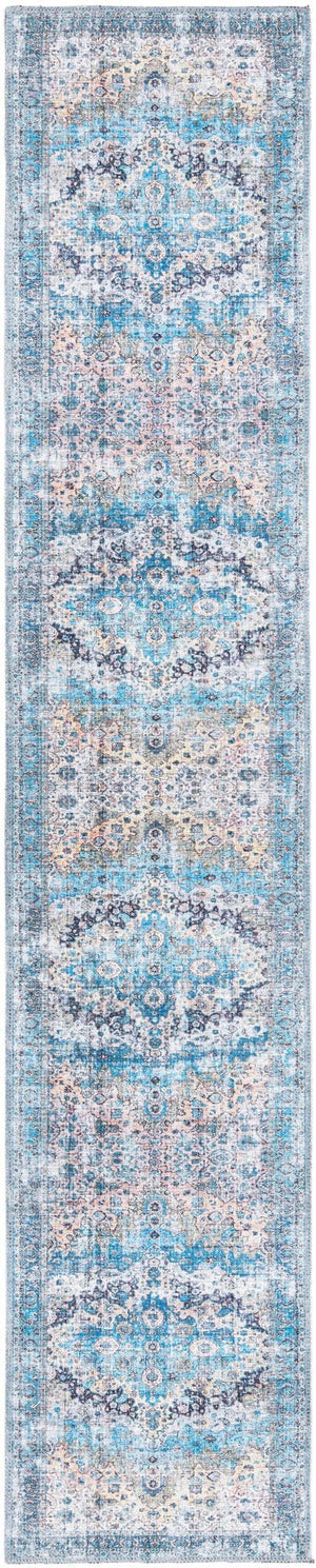 Unique Loom Blue 2' X 5' Mangata Runner - Serene Blue Tone With Durable Construction For Indoor & Outdoor Use Blue  3177723-unique-loom