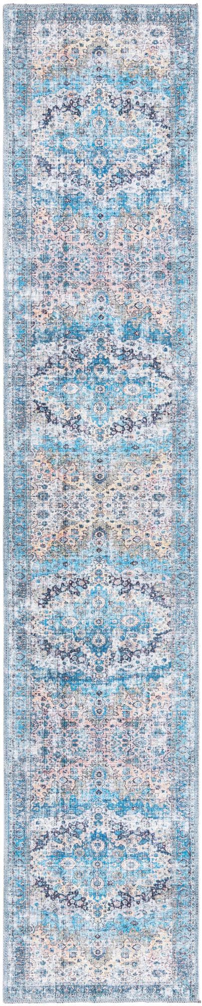 Unique Loom Blue 2' X 5' Mangata Runner - Serene Blue Tone With Durable Construction For Indoor & Outdoor Use Blue  3177723-unique-loom