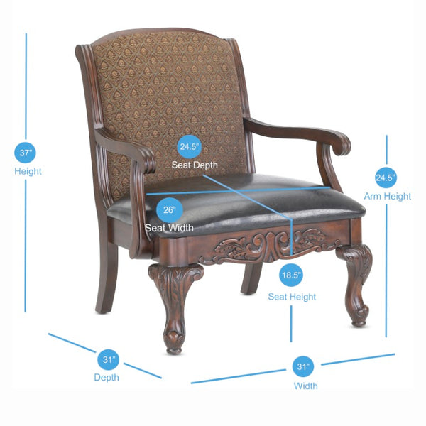 Comfort Pointe Liza Arm Chair Walnut Finish