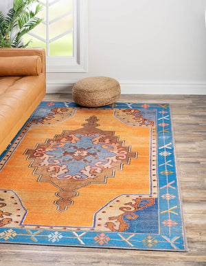 Unique Loom Green Timeless 4' X 6' Area Rug - Refresh Your Space With Invigorating Color And Style Today! Orange  3178223-unique-loom