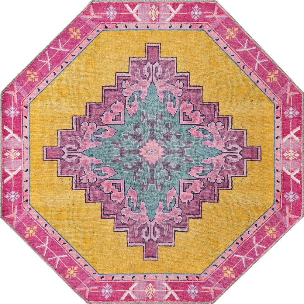 Unique Loom Green Timeless 4' X 6' Area Rug - Refresh Your Space With Invigorating Color And Style Today! Yellow  3178283-unique-loom