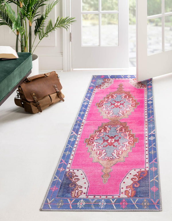 Unique Loom Green Timeless 4' X 6' Area Rug - Refresh Your Space With Invigorating Color And Style Today! Fuchsia  3178293-unique-loom