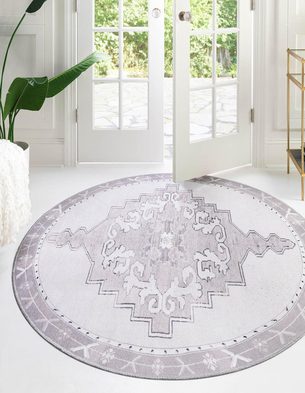 Unique Loom Fuchsia Timeless Oval Rug - Vibrant 4' X 6' Statement Piece For Modern Home Décor And Style White,Gray  3178319-unique-loom