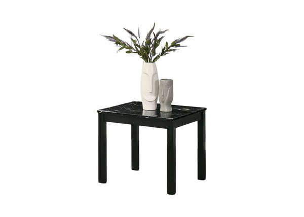 English Elm Contemporary 3-Piece Table Set With Faux Marble Top & Solid Wood Legs - Stylish Living Room Decor B2741P391801