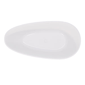 English Elm 60" Oval Acrylic Freestanding Soaking Tub Glossy White Spa Bath with Pop-up Drain Glossy White W1920P389661