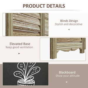 English Elm HOMCOM 4-Panel Wood Room Divider with Blackboard Panels, 5.5ft Freestanding Privacy Screen White W2225P173943