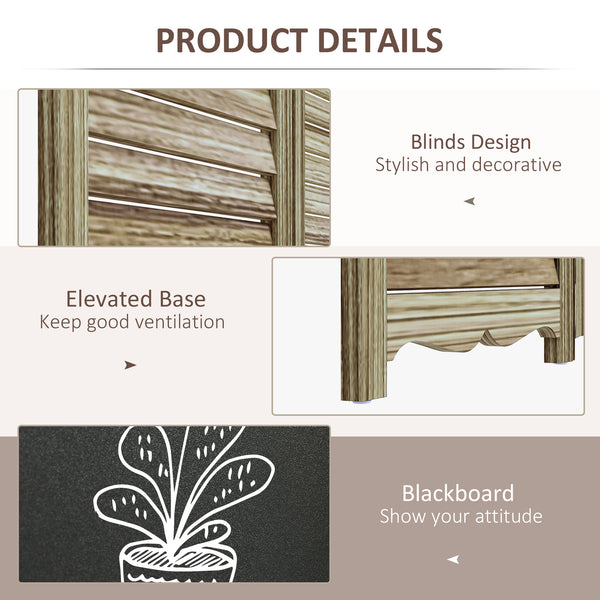 English Elm HOMCOM 4-Panel Wood Room Divider with Blackboard Panels, 5.5ft Freestanding Privacy Screen White W2225P173943