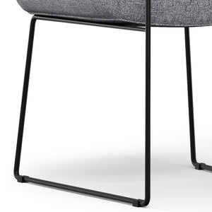 English Elm Corina Grey Dining Chair Set of 2 – Linen-Look Upholstery, Foam Padded Comfort, Sled Metal Base, Durable Finish B136P266921