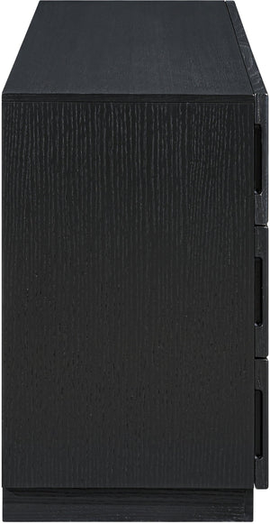 Meridian Furniture Weave Oak Veneer Dresser with Art Deco Woven Relief Texture for Bold Bedroom Storage Black 317Black-D