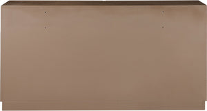 Meridian Furniture Weave Oak Veneer Dresser with Art Deco Woven Relief Texture for Bold Bedroom Storage Brown 317Brown-D