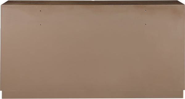 Meridian Furniture Weave Oak Veneer Dresser with Art Deco Woven Relief Texture for Bold Bedroom Storage Brown 317Brown-D