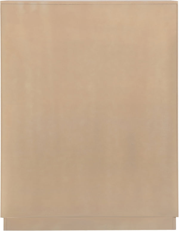 Meridian Furniture Weave Oak Veneer Art Deco Chest with Sculptural Relief Drawer Fronts for Bedroom Storage Natural 317Natural-CH