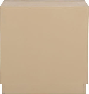 Meridian Furniture Weave Art Deco Oak Veneer Nightstand with Sculptural Lattice Texture for Modern Bedroom Storage Natural 317Natural-NS