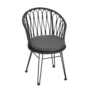 English Elm Christopher Knight Home® - TAVON Woven Rattan Dining Chairs (2-Pack) with Gray Cushions, Sturdy Iron Frame, 300 lb Capacity N762P240772E