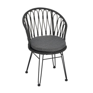English Elm 7 Piece Outdoor Dining Set Acacia Wood Table Pe Rattan Chairs Patio Backyard N762S000014AAE