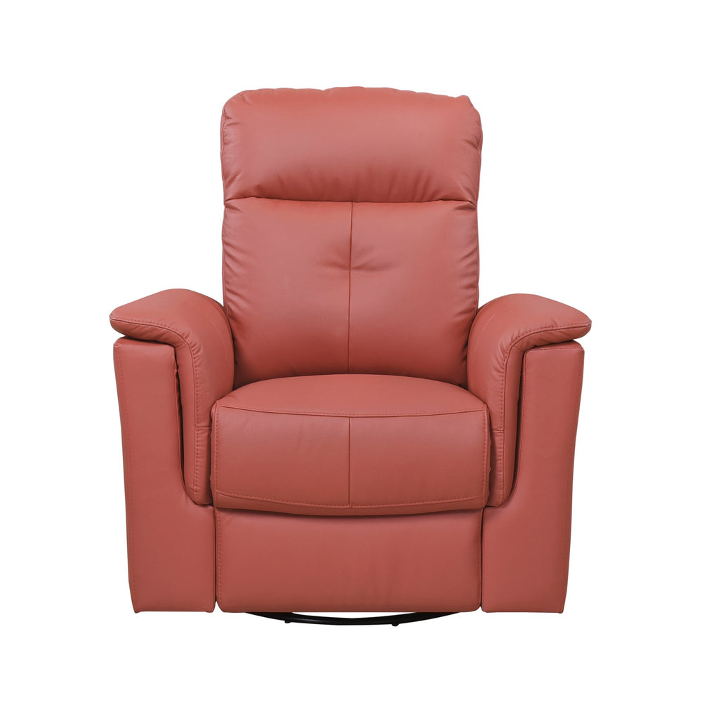 English Elm Red Swivel Glider Recliner 100% Top Grain Leather Match, 360° Swivel, Plush Padded Comfort Seat B011P329289