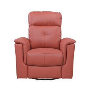 English Elm Red Swivel Glider Recliner 100% Top Grain Leather Match, 360° Swivel, Plush Padded Comfort Seat B011P329289