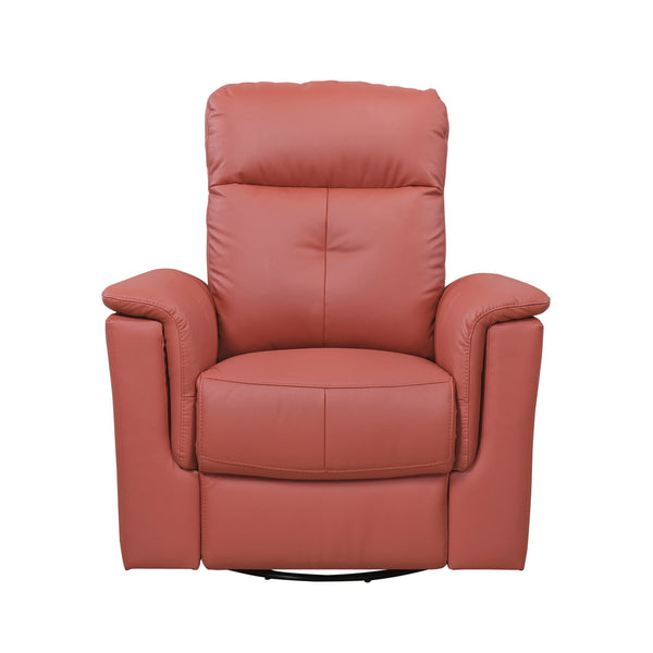 English Elm Red Swivel Glider Recliner 100% Top Grain Leather Match, 360° Swivel, Plush Padded Comfort Seat B011P329289