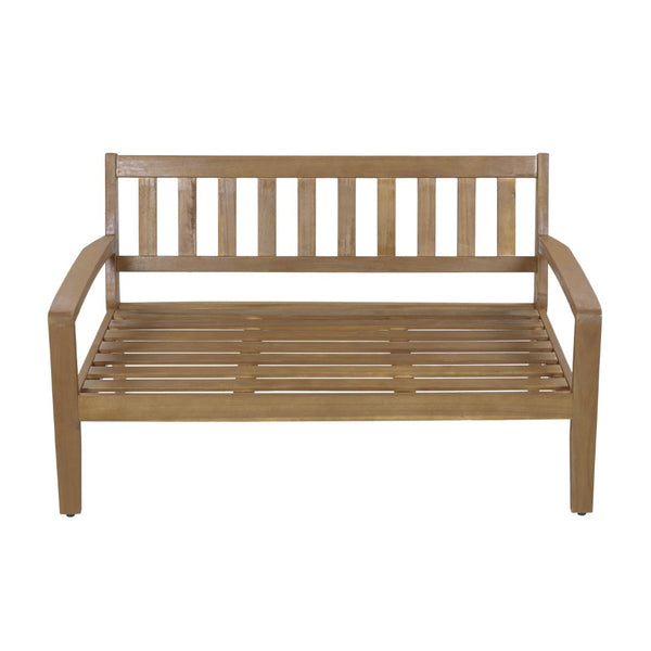 English Elm 2-piece Outdoor Acacia Wood Loveseat Set with Water-resistant Cushions for Patio Decks 57976.00SETFGRY_57976.00SETCUSH-REDSKIN