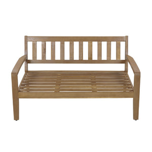 English Elm 2-piece Outdoor Acacia Wood Loveseat Set with Water-resistant Cushions for Patio Decks 57976.00SETFGRY_57976.00SETCUSH-DTSKIN