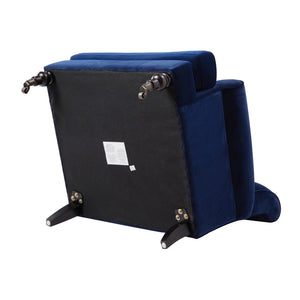 English Elm Jennifer Taylor Home - Alana 38" Navy Blue Velvet Accent Chair With Metal Casters For Stylish Comfort In Any Room B2719P238302