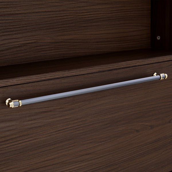 English Elm 12 Pair Shoe Organizer with Top Storage and Slim 78.75" Tall Cabinet, 3 Flip Drawers, Hooks, Sturdy Handles Walnut N845P261766D