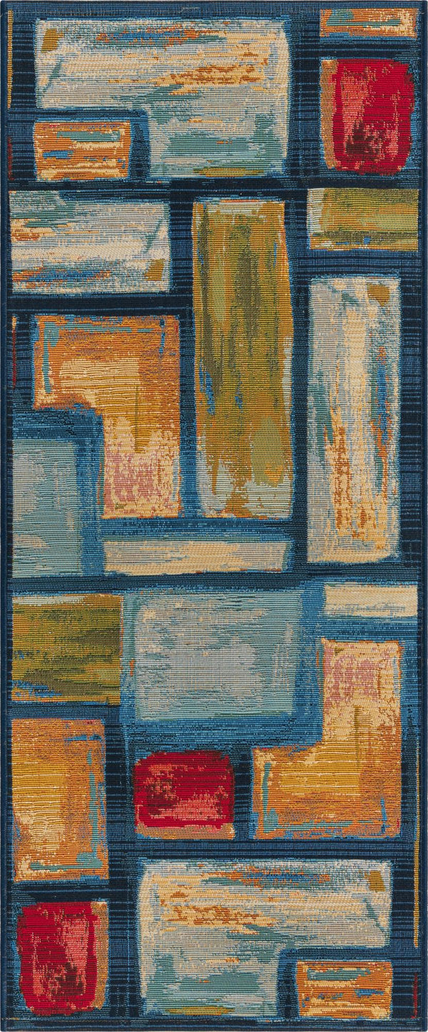 Unique Loom Multi Vibrant 2' X 4' Outdoor Runner - Elevate Your Patio With Lively Colors And Modern Design Multi  3180118-unique-loom