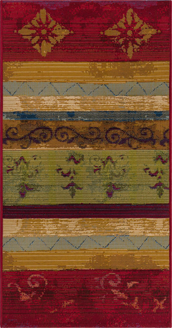 Unique Loom Multi Vibrant 2' X 4' Outdoor Runner - Elevate Your Patio With Lively Colors And Modern Design Multi  3180126-unique-loom