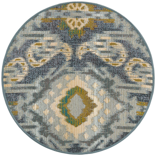 Unique Loom Multi Vibrant 2' X 4' Outdoor Runner - Elevate Your Patio With Lively Colors And Modern Design Blue  3180134-unique-loom