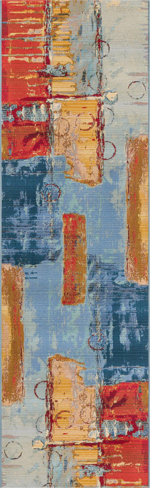 Unique Loom Multi Vibrant 2' X 4' Outdoor Runner - Elevate Your Patio With Lively Colors And Modern Design Multi  3180147-unique-loom