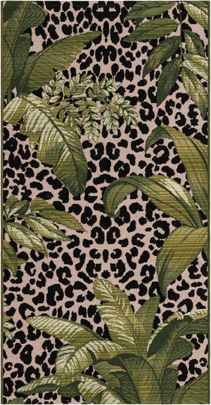 Unique Loom Multi Outdoor Botanical Runner 3' X 5' - Colorful, Durable Design For Patios And Entryways Green  3180207-unique-loom