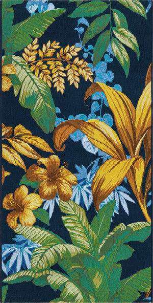 Unique Loom Multi Outdoor Botanical Runner 3' X 5' - Colorful, Durable Design For Patios And Entryways Multi  3180208-unique-loom