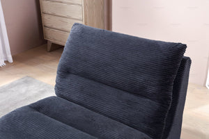 English Elm Single Sofa Chair Cozy Corduroy Compression Lounge Bean Bag with Plush Backrest for Relaxation Black W3199P278598