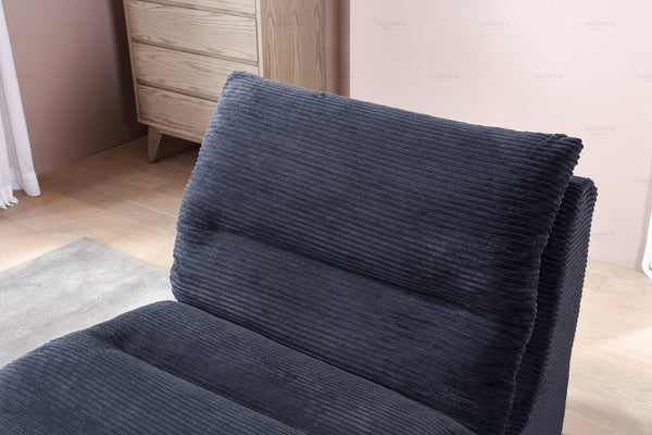 English Elm Single Sofa Chair Cozy Corduroy Compression Lounge Bean Bag with Plush Backrest for Relaxation Black W3199P278598