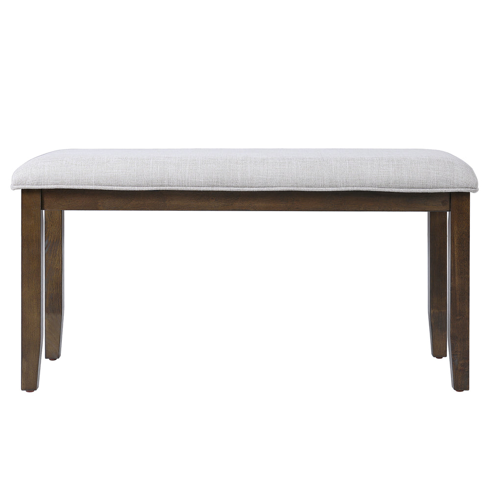 English Elm Upholstered Bench with Padded Seat and Solid Wood Legs, 39.75" Contemporary Entryway and Bedroom Accent Piece Beige+Brown N752P271804D