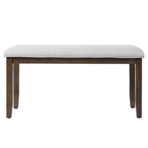 English Elm Upholstered Bench with Padded Seat and Solid Wood Legs, 39.75" Contemporary Entryway and Bedroom Accent Piece Beige+Brown N752P271804D