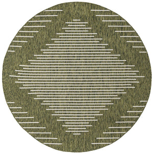 Unique Loom Rust Red Outdoor Modern Rug – Vibrant 2' X 3'1" Design Perfect For Small Spaces And Layering Green  3181202-unique-loom