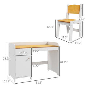 English Elm Qaba Kids Desk And Chair Set With Storage Drawer - Perfect For Arts, Crafts, Homework & Playtime! W2225P200784-GIGA