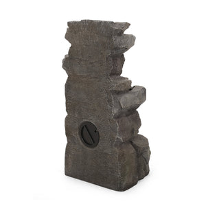 English Elm Christopher Knight Home® - APACHE 4 Tier Fountain Stone Gray - Faux Stone Waterfall with LED Lights, Weather-Resistant 34" 71794.00SGRY