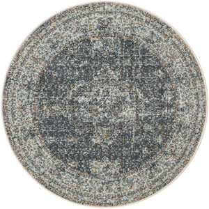 Unique Loom Fume Modern Round Rug - 4' Baracoa Design, Smoky Finish For Stylish Living And Dining Spaces Gray  3184183-unique-loom