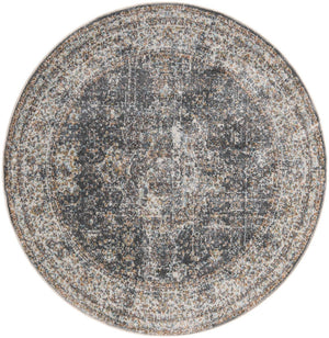 Unique Loom Fume Modern Round Rug - 4' Baracoa Design, Smoky Finish For Stylish Living And Dining Spaces Gray  3184185-unique-loom
