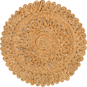 Unique Loom Natural Braided Jute Rug - Elegant Oval Design For Rustic Or Coastal Decor - Eco-friendly Style Natural  3185429-unique-loom