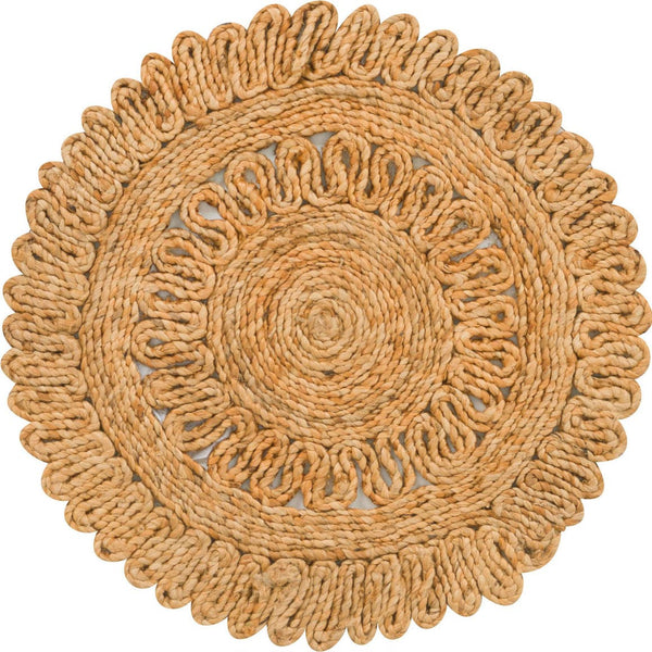 Unique Loom Natural Braided Jute Rug - Elegant Oval Design For Rustic Or Coastal Decor - Eco-friendly Style Natural  3185429-unique-loom