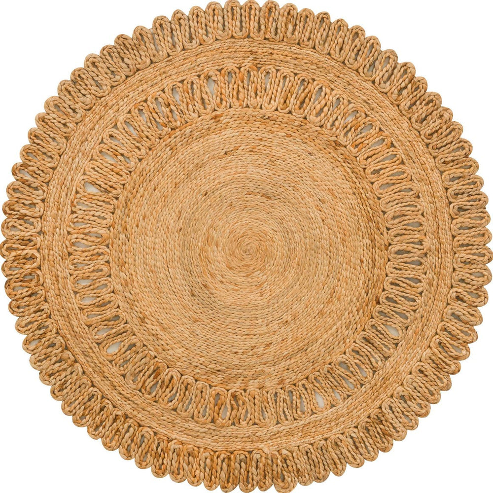 Unique Loom Natural Braided Jute Rug - Elegant Oval Design For Rustic Or Coastal Decor - Eco-friendly Style Natural  3185440-unique-loom