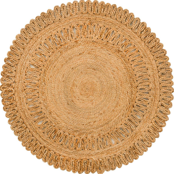 Unique Loom Natural Braided Jute Rug - Elegant Oval Design For Rustic Or Coastal Decor - Eco-friendly Style Natural  3185431-unique-loom