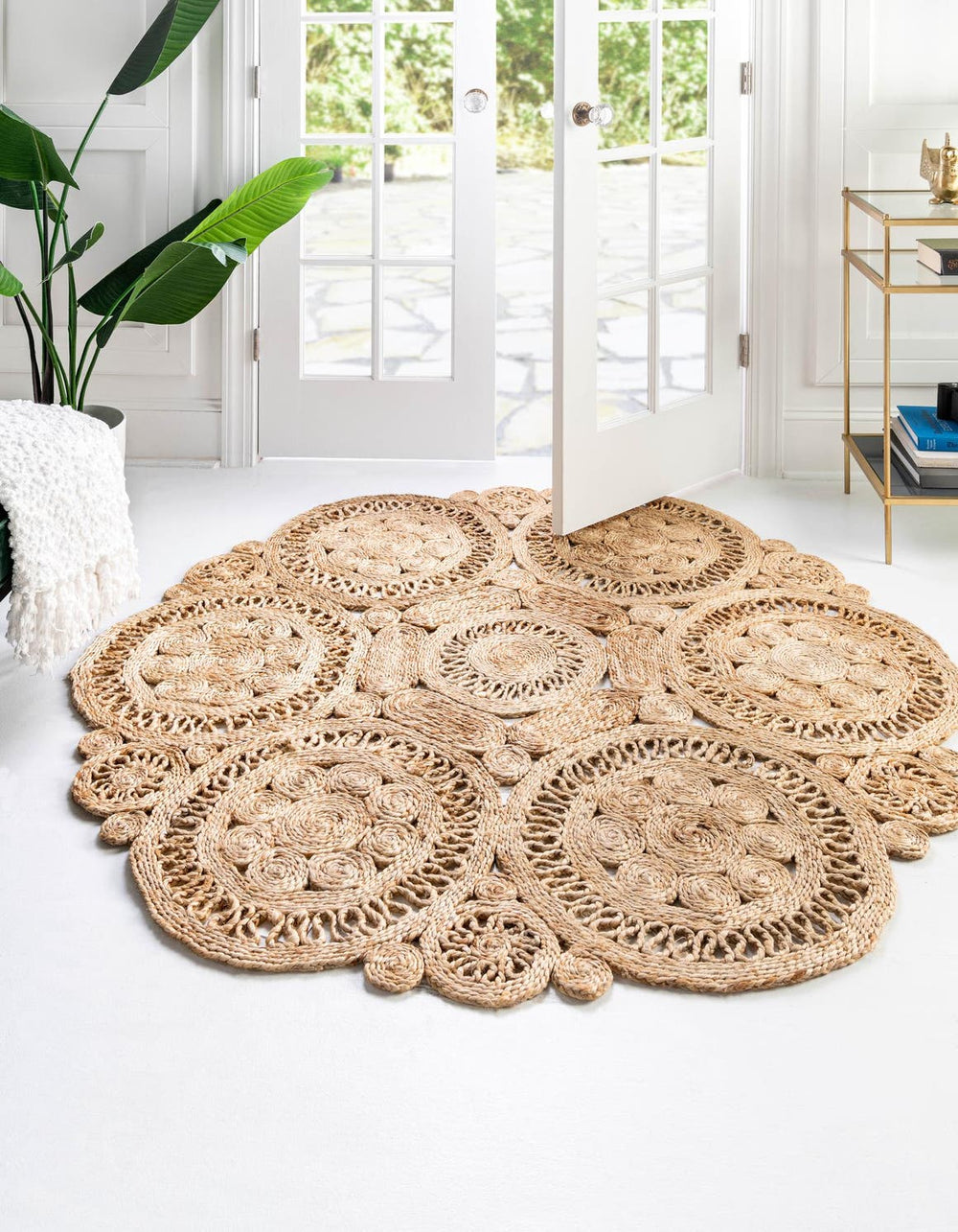 Unique Loom Natural Braided Jute Rug - Elegant Oval Design For Rustic Or Coastal Decor - Eco-friendly Style Natural  3185440-unique-loom