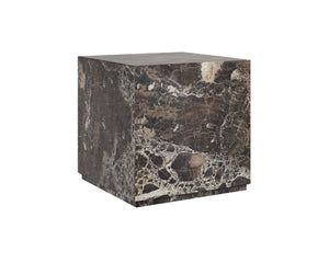 Sunpan LAROS End Table - Stunning Crema Breccia Marble Accent for Modern Living Spaces and Décor Brown 112368