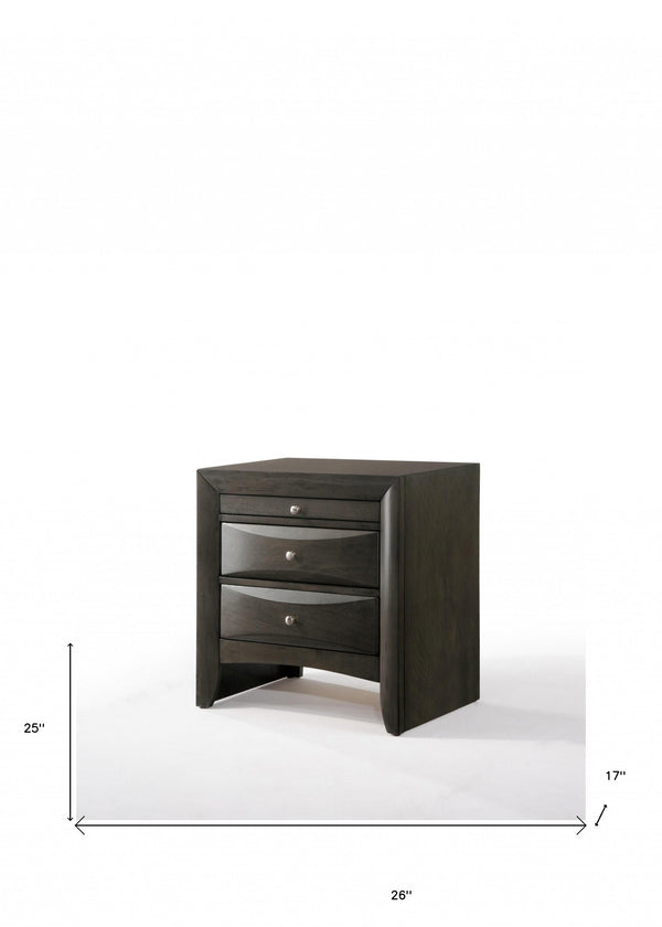 Homeroots 26" Rectangular Two Drawers With Solid Wood Top   318717
